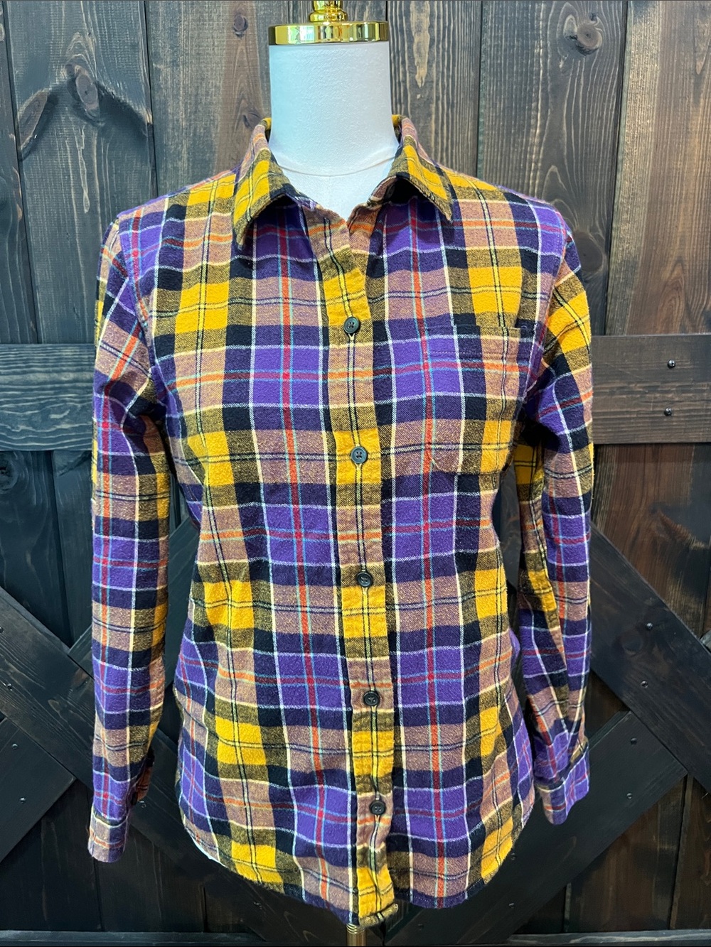 L.L. Bean Scotch Plaid Flannel Shirt M Buchanan 100% Cotton Preppy Outdoor